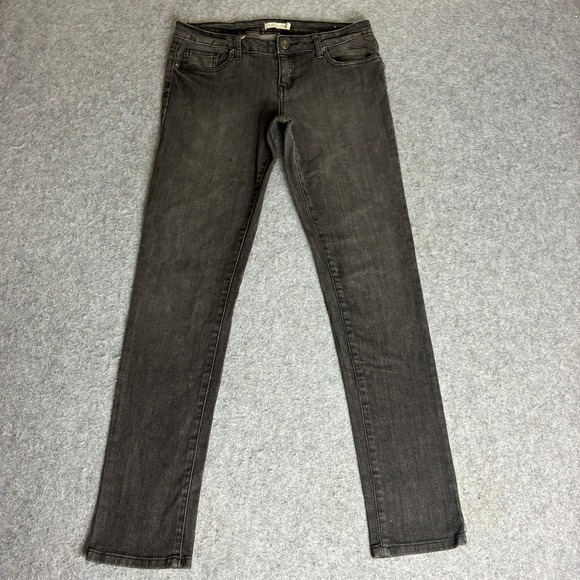 Heritage 1981 Denim - Heritage 1981 Womens 31x30 Charcoal Gray Skinny Jeans Low Rise Faded Black